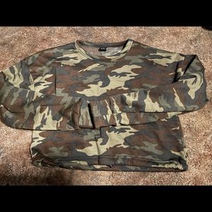 Army Long sleeve crop top sweater